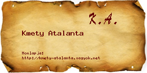 Kmety Atalanta névjegykártya